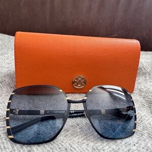Tory Burch Black Sunglasses with Orange Case